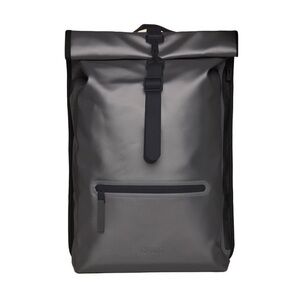 NWT RAINS Rolltop Rucksack Metallic Gray